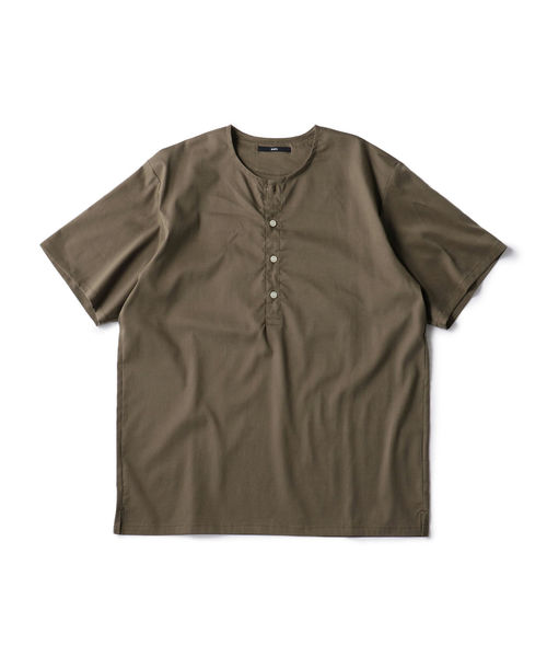 SHIPS(シップス)の「SC: PRIMEFLEX(R) リネン ヘンリーネック Tシャツ(シャツ/ブラウス・メンズ・ホワイト/ネイビー/オリーブ・SMALL/MEDIUM/LARGE/X-LARGE)」の1枚目の写真