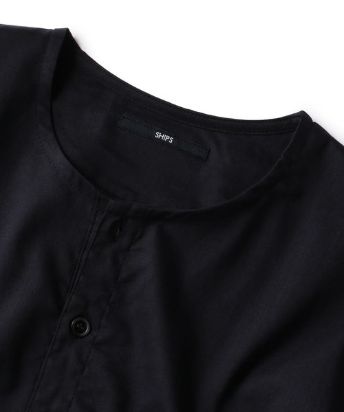 SHIPS(シップス)の「SC: PRIMEFLEX(R) リネン ヘンリーネック Tシャツ(シャツ/ブラウス・メンズ・ホワイト/ネイビー/オリーブ・SMALL/MEDIUM/LARGE/X-LARGE)」の7枚目の写真