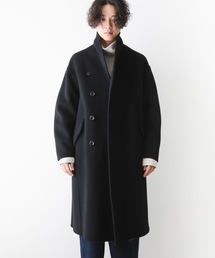 KAZUYUKI KUMAGAI ATTACHMENT | カシミヤ混ダブルフェイスビーバー ラウンドカラーコート(チェスターコート)