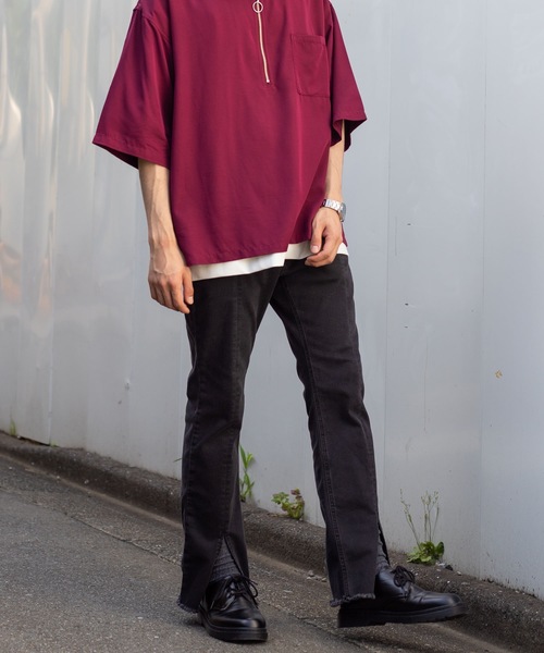 WEGO(ウィゴー)の「WEGO/センタースリットデニムパンツ(デニムパンツ・メンズ・ブラック/インディゴブルー・MEDIUM/LARGE)」の6枚目の写真