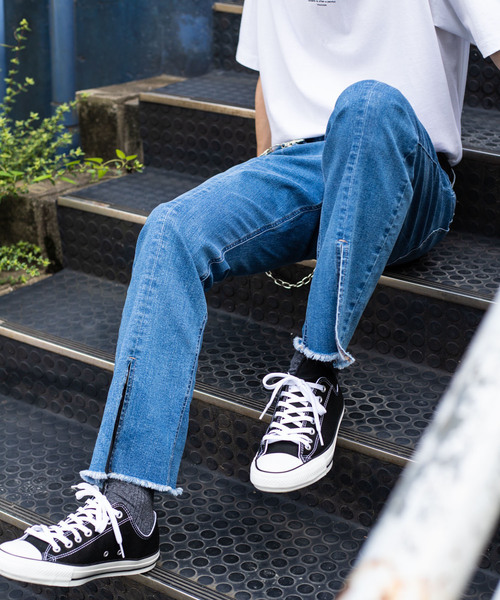 WEGO(ウィゴー)の「WEGO/センタースリットデニムパンツ(デニムパンツ・メンズ・ブラック/インディゴブルー・MEDIUM/LARGE)」の17枚目の写真