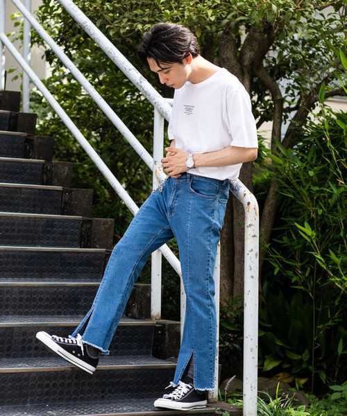 WEGO(ウィゴー)の「WEGO/センタースリットデニムパンツ(デニムパンツ・メンズ・ブラック/インディゴブルー・MEDIUM/LARGE)」の10枚目の写真