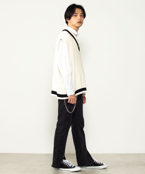 WEGO(ウィゴー)の「WEGO/センタースリットデニムパンツ(デニムパンツ・メンズ・ブラック/インディゴブルー・MEDIUM/LARGE)」の8枚目の写真