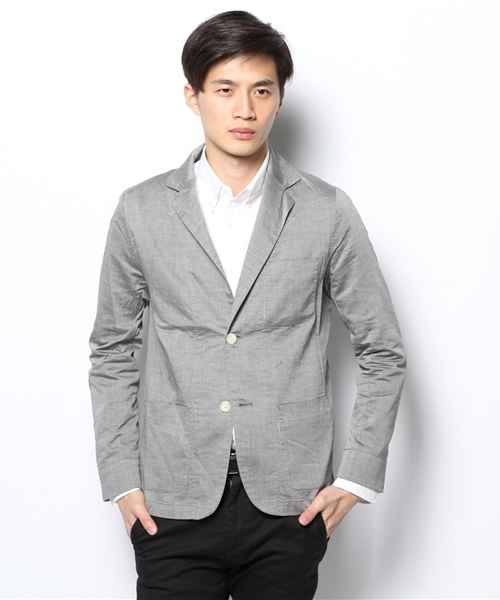 CIAOPANIC TYPY(チャオパニックティピー)の「バッグギンガムテーラーJK(テーラードジャケット・メンズ・ネイビー/グレー/サックスブルー・MEDIUM/LARGE)」の2枚目の写真