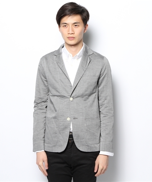 CIAOPANIC TYPY(チャオパニックティピー)の「バッグギンガムテーラーJK(テーラードジャケット・メンズ・ネイビー/グレー/サックスブルー・MEDIUM/LARGE)」の4枚目の写真