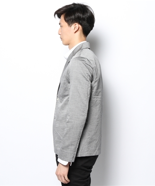 CIAOPANIC TYPY(チャオパニックティピー)の「バッグギンガムテーラーJK(テーラードジャケット・メンズ・ネイビー/グレー/サックスブルー・MEDIUM/LARGE)」の5枚目の写真