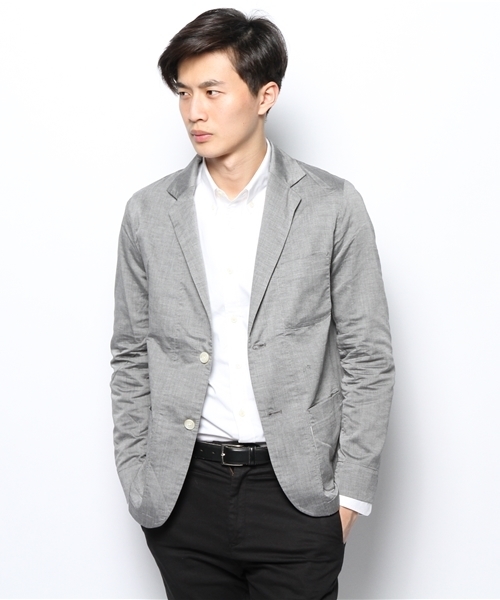 CIAOPANIC TYPY(チャオパニックティピー)の「バッグギンガムテーラーJK(テーラードジャケット・メンズ・ネイビー/グレー/サックスブルー・MEDIUM/LARGE)」の7枚目の写真