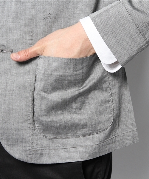 CIAOPANIC TYPY(チャオパニックティピー)の「バッグギンガムテーラーJK(テーラードジャケット・メンズ・ネイビー/グレー/サックスブルー・MEDIUM/LARGE)」の11枚目の写真