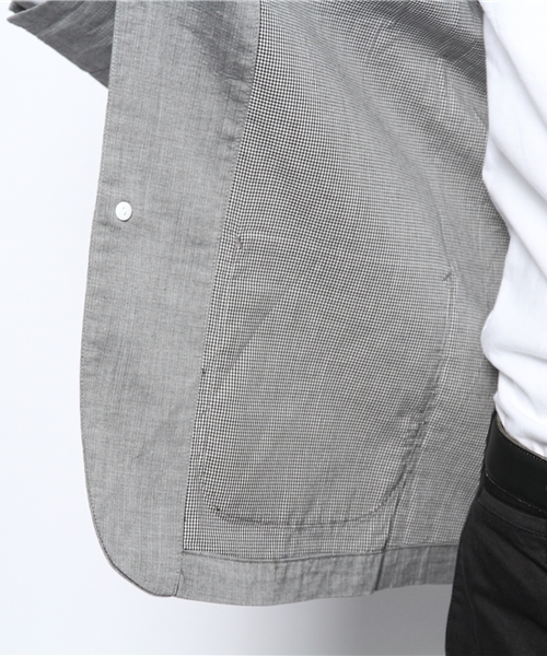 CIAOPANIC TYPY(チャオパニックティピー)の「バッグギンガムテーラーJK(テーラードジャケット・メンズ・ネイビー/グレー/サックスブルー・MEDIUM/LARGE)」の13枚目の写真