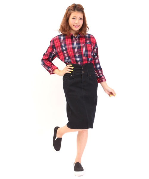 WEGO（ウィゴー）の「WEGO/タックペンシルスカート（スカート・レディース・ブラック/インディゴブルー/ネイビー/その他1・FREE）」の14枚目の写真