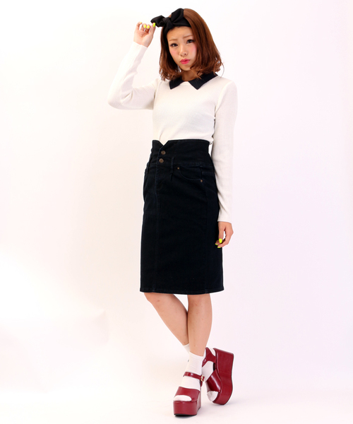 WEGO（ウィゴー）の「WEGO/タックペンシルスカート（スカート・レディース・ブラック/インディゴブルー/ネイビー/その他1・FREE）」の19枚目の写真