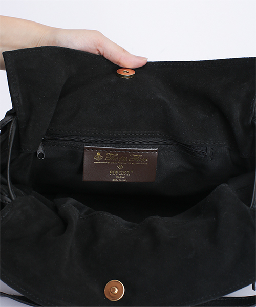 NANO universe（ナノユニバース）の「POPCORN/別注ドロストバッグ/L（ショルダーバッグ・レディース・ブラック/チャコール/ベージュ/ダークグリーン/ダークネイビー/レッド系その他・FREE）」の9枚目の写真