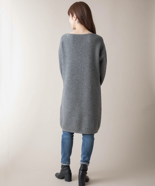 miniyu（ミニュウ）の「La SRIC/ラメボートネックワンピース（ワンピース・レディース・ベージュ/グレー/マスタード・38）」の6枚目の写真