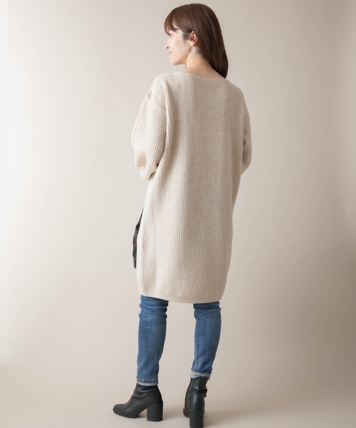 miniyu（ミニュウ）の「La SRIC/ラメボートネックワンピース（ワンピース・レディース・ベージュ/グレー/マスタード・38）」の7枚目の写真