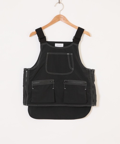 HOLIDAY（ホリデイ）の「ATTACHMENT WORK VEST アタッチメントワークベスト（ベスト・レディース・ホワイト/ブラック・ONE SIZE）」の2枚目の写真