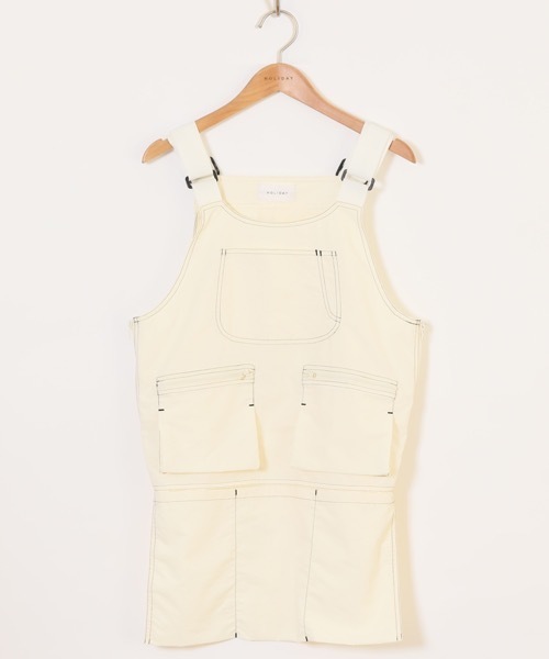 HOLIDAY（ホリデイ）の「ATTACHMENT WORK VEST アタッチメントワークベスト（ベスト・レディース・ホワイト/ブラック・ONE SIZE）」の9枚目の写真