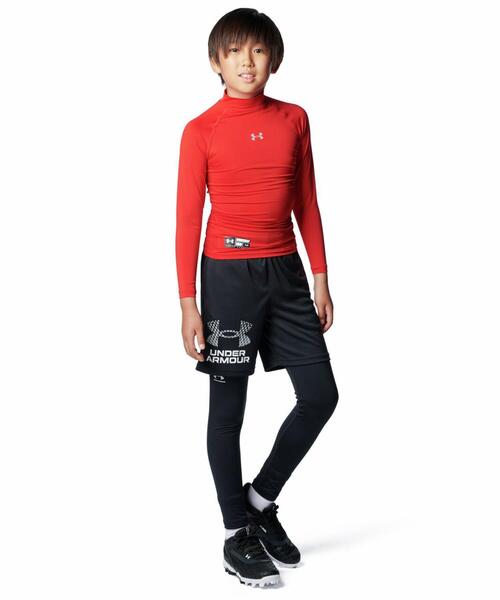 UNDER ARMOUR（アンダーアーマー）の「UAヒートギアアーマー コンプレッション ロングスリーブ モック シャツ（ベースボール/KIDS）（Tシャツ/カットソー・キッズ・ブラック/レッド/ネイビー/ロイヤルブルー/ホワイト・140cm/150cm/130cm/160cm）」の19枚目の写真
