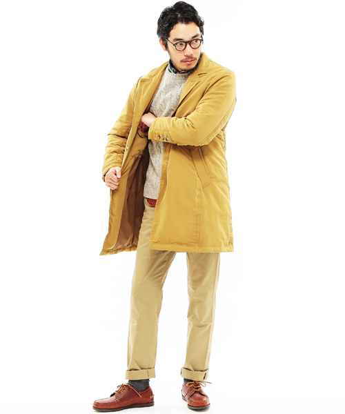 BEAMS PLUS（ビームスプラス）の「◎BEAMS PLUS / ダウン チェスターコート（チェスターコート・メンズ・ベージュ/ブルー/ネイビー・LARGE/SMALL/MEDIUM/X-LARGE）」の12枚目の写真