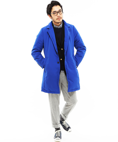 BEAMS PLUS（ビームスプラス）の「◎BEAMS PLUS / ダウン チェスターコート（チェスターコート・メンズ・ベージュ/ブルー/ネイビー・LARGE/SMALL/MEDIUM/X-LARGE）」の14枚目の写真