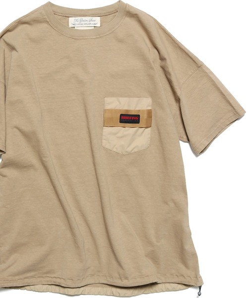 REMI RELIEF(レミレリーフ)の「REMI RELIEF/レミレリーフ × BRIEFING 20/2TC天竺ブリーフィング半袖T(Tシャツ/カットソー・メンズ・カーキ/ブラック/ベージュ・M/L/XL)」の1枚目の写真