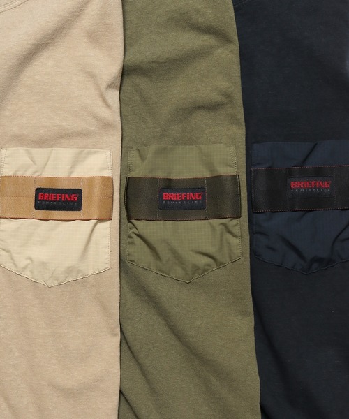 REMI RELIEF(レミレリーフ)の「REMI RELIEF/レミレリーフ × BRIEFING 20/2TC天竺ブリーフィング半袖T(Tシャツ/カットソー・メンズ・カーキ/ブラック/ベージュ・M/L/XL)」の9枚目の写真
