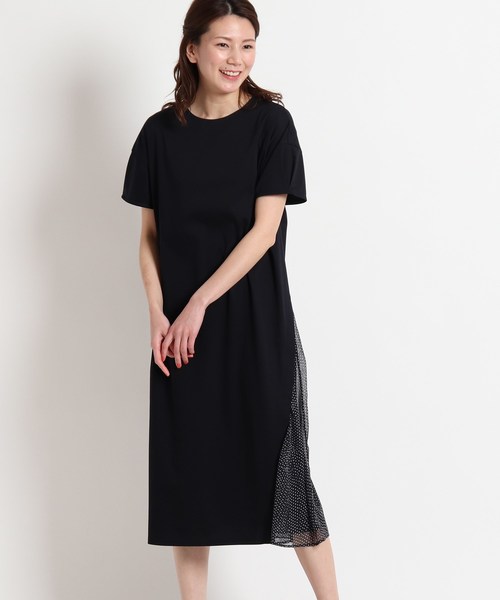 限定価格セール短納期のドット切り替えジャージワンピース ワンピース Store ワンピース 洗える セール ワンピース ドレス Sunauna スーナウーナ のファッション ワンピース