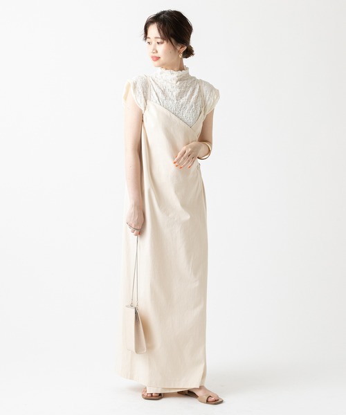 mystic(ミスティック)の「シャーリングハイネックトップス(シャツ/ブラウス・レディース・オフホワイト/ブラック/ベージュ・FREE)」の9枚目の写真