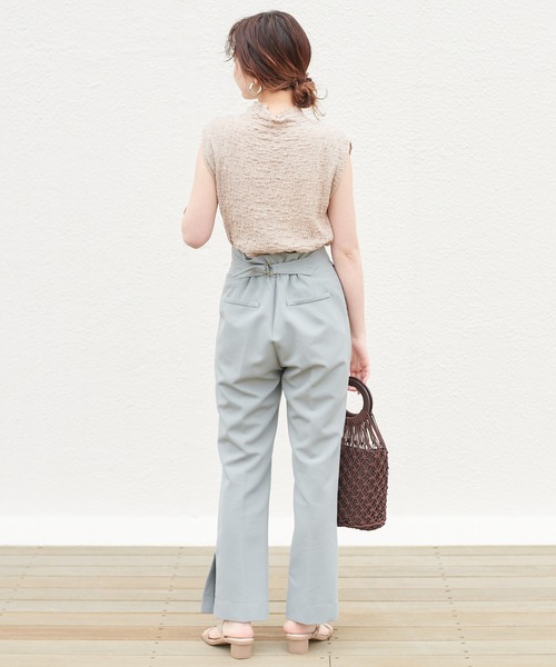 mystic(ミスティック)の「シャーリングハイネックトップス(シャツ/ブラウス・レディース・オフホワイト/ブラック/ベージュ・FREE)」の17枚目の写真