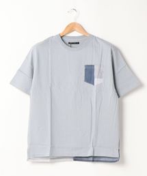 【Bl】布帛切替半袖Tシャツ クルーネック