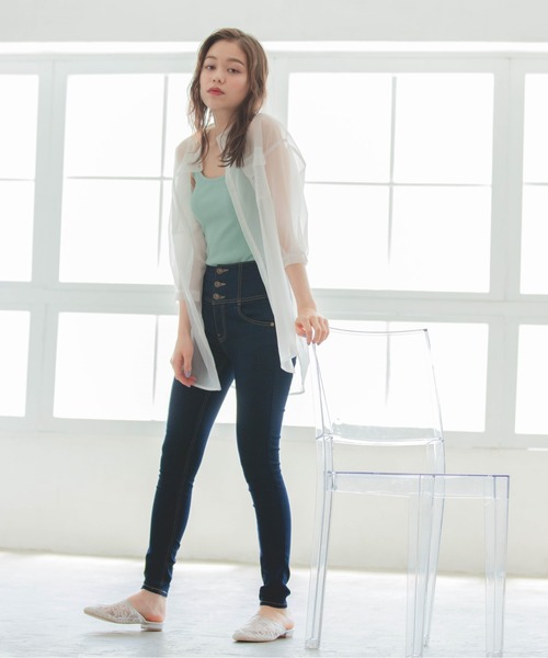 Heather（ヘザー）の「オーガンジーシアーシャツ　892133（シャツ/ブラウス・レディース・ホワイト/ブラック/グレー系その他/ベージュ系その他/ピンク系その他/ライトベージュ/グリーン系その他5・FREE）」の9枚目の写真