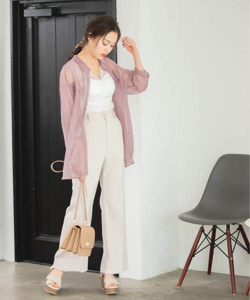 Heather（ヘザー）の「オーガンジーシアーシャツ　892133（シャツ/ブラウス・レディース・ホワイト/ブラック/グレー系その他/ベージュ系その他/ピンク系その他/ライトベージュ/グリーン系その他5・FREE）」の11枚目の写真