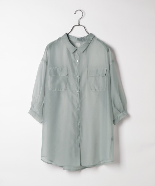 Heather（ヘザー）の「オーガンジーシアーシャツ　892133（シャツ/ブラウス・レディース・ホワイト/ブラック/グレー系その他/ベージュ系その他/ピンク系その他/ライトベージュ/グリーン系その他5・FREE）」の13枚目の写真