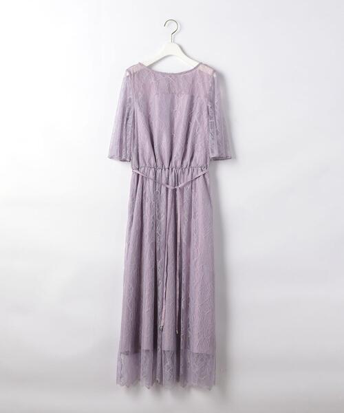 green label relaxing レースドレス 薄紫