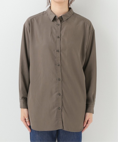 SLOBE IENA(スローブイエナ)の「ウォッシャブルレーヨンベーシックシャツ【手洗い可能】◆(シャツ/ブラウス・レディース・ブラウン/ベージュ・FREE)」の5枚目の写真