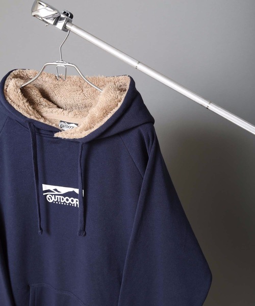 OUTDOOR PRODUCTS（アウトドアプロダクツ）の「【OUTDOOR PRODUCTS】身頃ボアプルパーカー　ラグランスリーブ仕様　肩や腕が動かしやすいデザイン（パーカー・メンズ・ブラック/ブラウン/レッド/アイボリー/杢グレー/ネイビー/ベージュ・MEDIUM/LARGE/X-LARGE）」の19枚目の写真