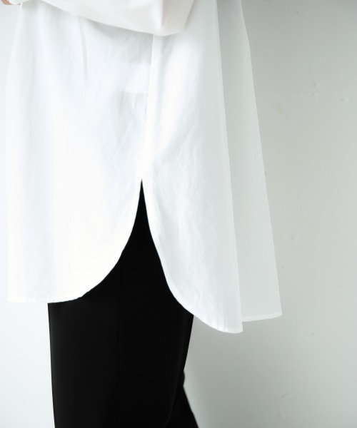 yuw（ユウ）の「エリフリルシャツ　922958（シャツ/ブラウス・レディース・ブラック/オフホワイト/ストライプ・FREE）」の9枚目の写真