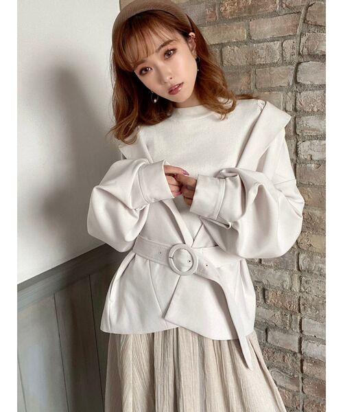 RESEXXY（リゼクシー）の「ボリュームスリーブコート（その他アウター・レディース・アイボリー/ミント/モカ・FREE）」の2枚目の写真