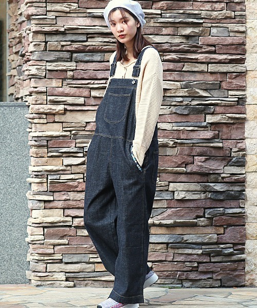 パッチデニムサロペットパンツ サロペット オーバーオール チチカカ チチカカ のファッション