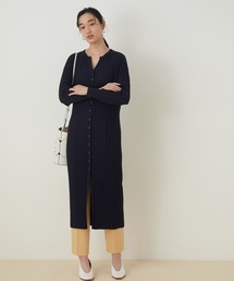 ADAM ET ROPE' | ワイドリブニットカーデワンピース(ワンピース)