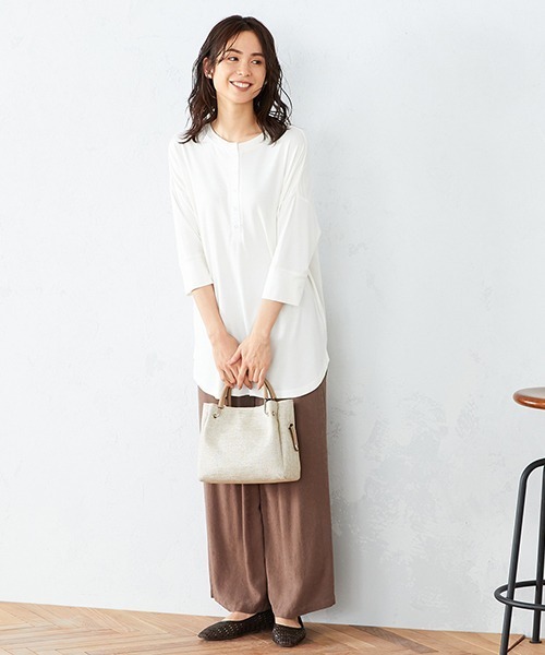 MONO　COMME CA（モノコムサ）の「ポーチ付き リネンライク ５Wayバッグ（ハンドバッグ・レディース・ブラウン/ベージュ・FREE）」の14枚目の写真