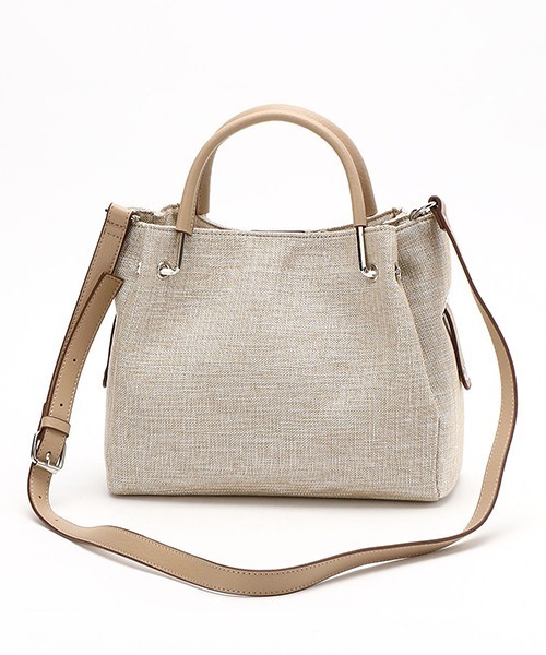 MONO　COMME CA（モノコムサ）の「ポーチ付き リネンライク ５Wayバッグ（ハンドバッグ・レディース・ブラウン/ベージュ・FREE）」の3枚目の写真