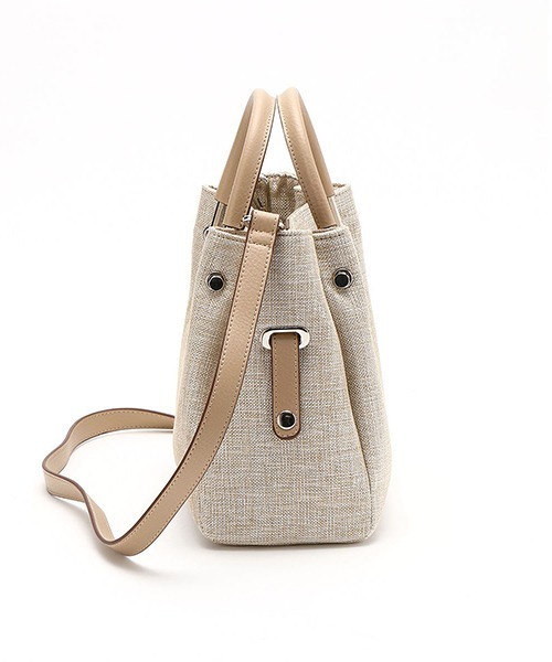 MONO　COMME CA（モノコムサ）の「ポーチ付き リネンライク ５Wayバッグ（ハンドバッグ・レディース・ブラウン/ベージュ・FREE）」の12枚目の写真