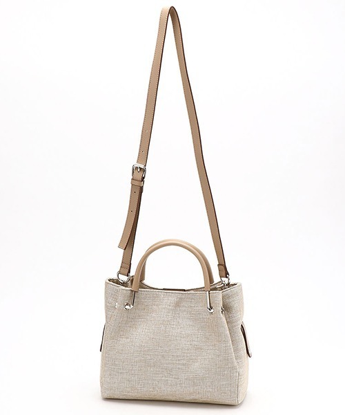 MONO　COMME CA（モノコムサ）の「ポーチ付き リネンライク ５Wayバッグ（ハンドバッグ・レディース・ブラウン/ベージュ・FREE）」の5枚目の写真
