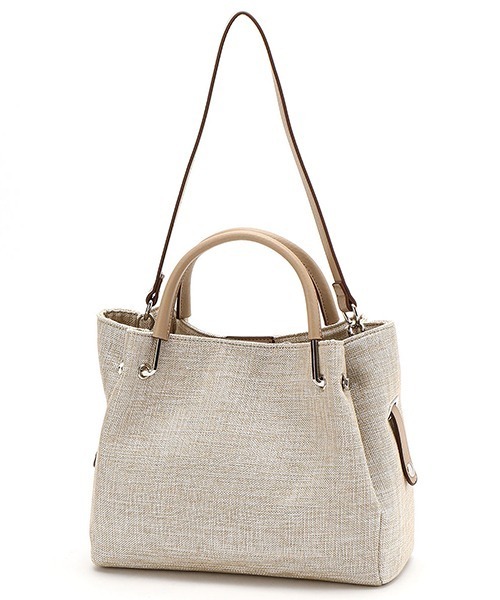 MONO　COMME CA（モノコムサ）の「ポーチ付き リネンライク ５Wayバッグ（ハンドバッグ・レディース・ブラウン/ベージュ・FREE）」の9枚目の写真