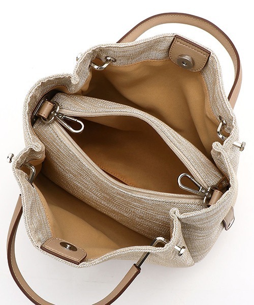 MONO　COMME CA（モノコムサ）の「ポーチ付き リネンライク ５Wayバッグ（ハンドバッグ・レディース・ブラウン/ベージュ・FREE）」の8枚目の写真