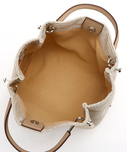 MONO　COMME CA（モノコムサ）の「ポーチ付き リネンライク ５Wayバッグ（ハンドバッグ・レディース・ブラウン/ベージュ・FREE）」の4枚目の写真