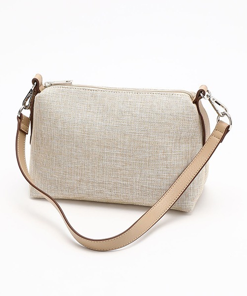 MONO　COMME CA（モノコムサ）の「ポーチ付き リネンライク ５Wayバッグ（ハンドバッグ・レディース・ブラウン/ベージュ・FREE）」の13枚目の写真