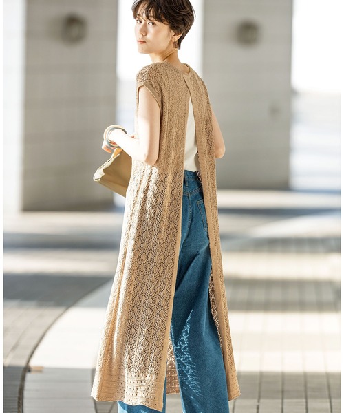 セール 21夏新着 透かし編バックスリットニットワンピース ワンピース Geera ジーラ のファッション通販 Zozotown