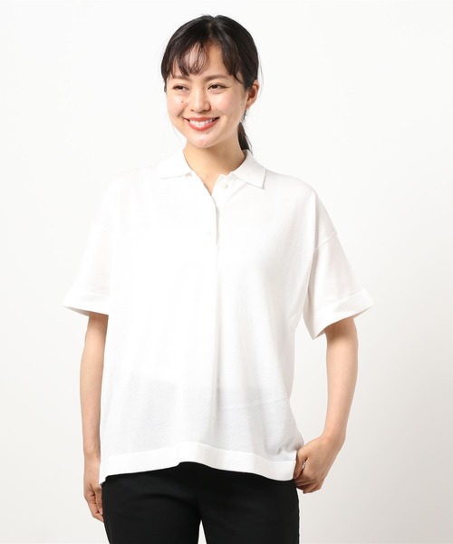 Maison de Beige（メゾンドベージュ）の「《Maison de Beige》ポロニット（ニット/セーター・レディース・ホワイト/ブラック・9号）」の2枚目の写真