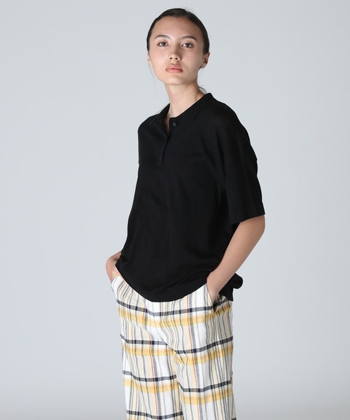 Maison de Beige（メゾンドベージュ）の「《Maison de Beige》ポロニット（ニット/セーター・レディース・ホワイト/ブラック・9号）」の5枚目の写真